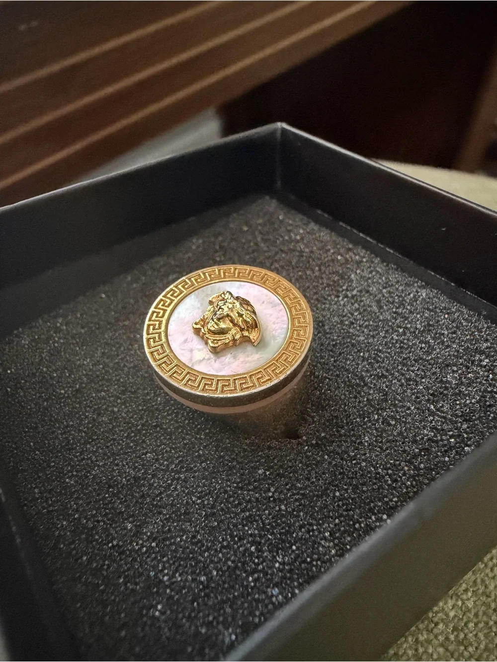 Versace Medusa Ring - Mother of Pearl & Gold